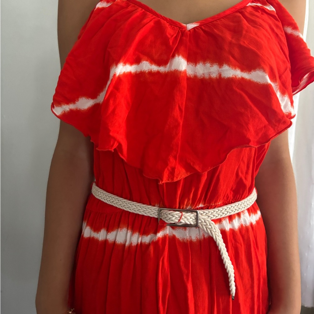Red Tie-Dye Kids Dress
